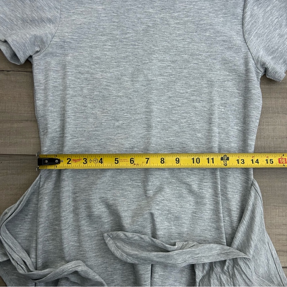 Club Monaco Twansia Light Heathered Grey Short Sleeve Tie Waist Casual Dress S - Picture 11 of 12